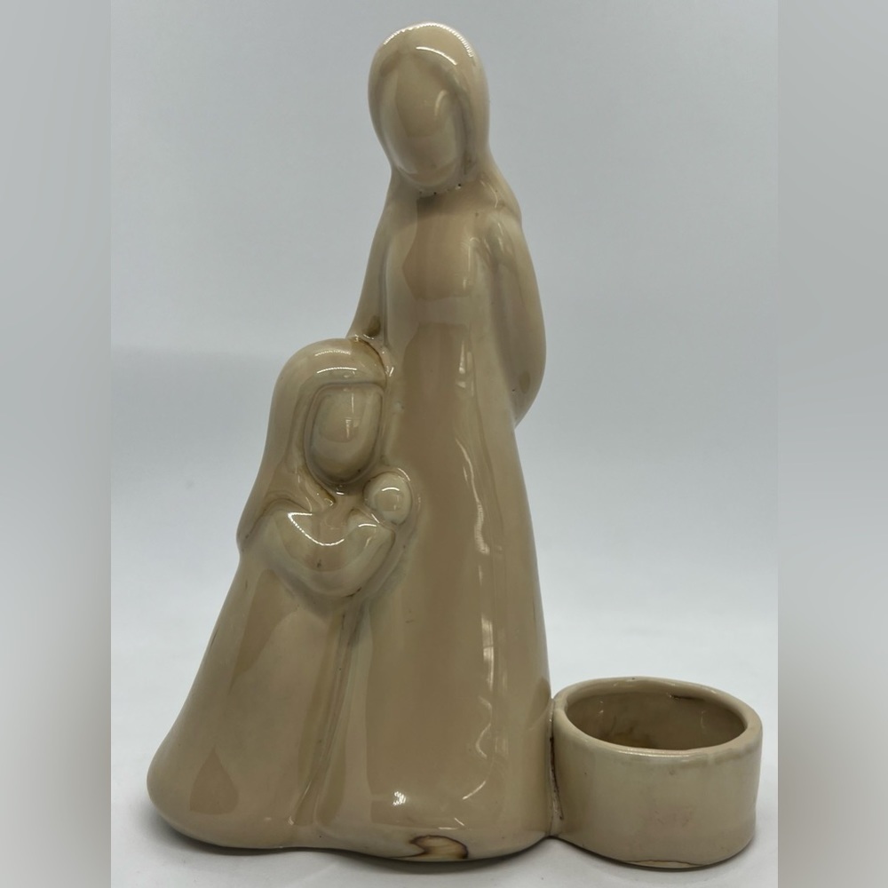 Vintage Mother & Child Votive Candle Holder